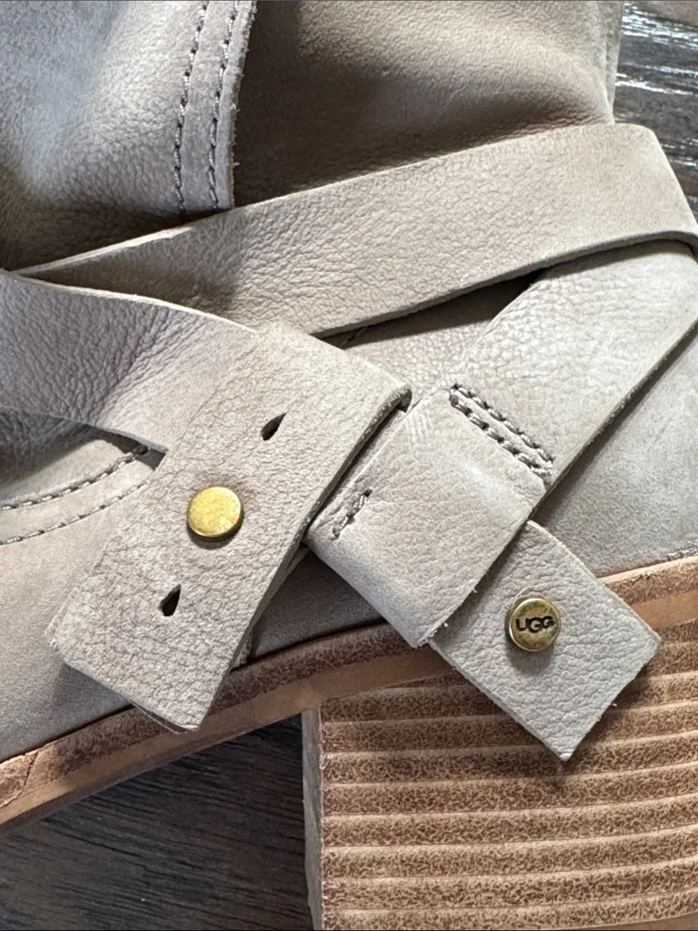 UGG Women's Suede Ankle Boots in Taupe Gray